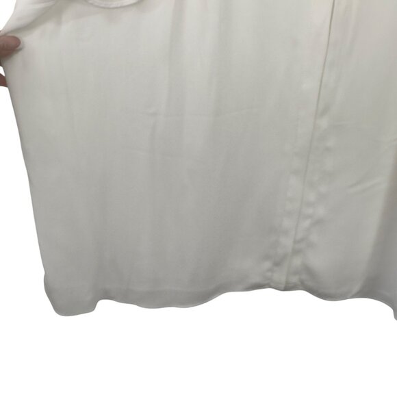 Vince Camuto Womens White V-Neck Blouse With Flutter Sleeves Size 3X Polyester - Picture 7 of 13